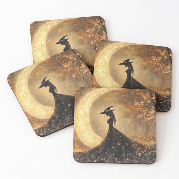 Item preview, Night Crescent Moon Witch Art Print designed and sold by WhimsyWink.