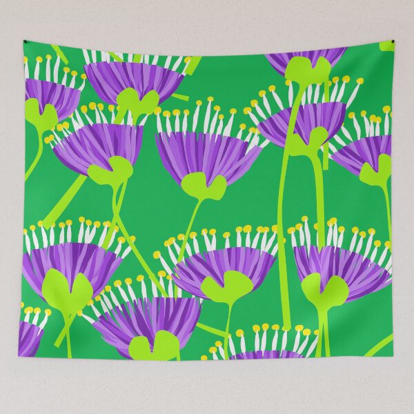 Item preview, Iconic Retro Spring Flowers in Purple and Green designed and sold by Deutschic.