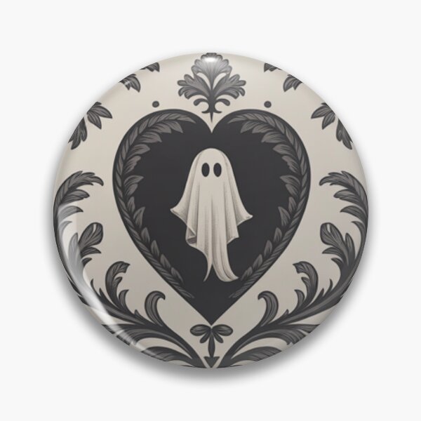 Item preview, Cute Gothic Ghost Heart Pattern – Vintage Halloween Damask Aesthetic Design designed and sold by SideEye Co.