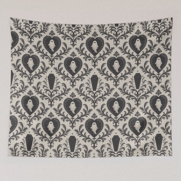 Item preview, Cute Gothic Ghost Heart Pattern – Vintage Halloween Damask Aesthetic Design designed and sold by SideEye Co.