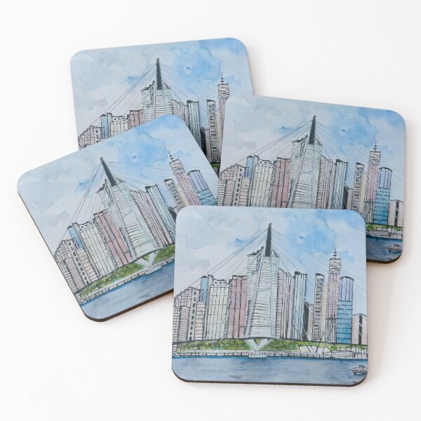 Item preview, Brisbane City Skyline with Bridge  designed and sold by Jasbindar Singh.