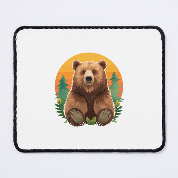 Item preview, Brown Cartoon Sitting Bear in a jungle designed and sold by MagicMaker1984.