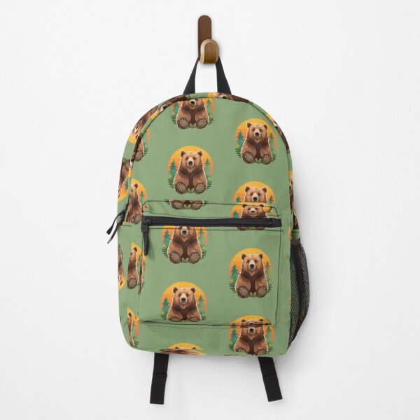 Item preview, Brown Cartoon Sitting Bear in a jungle designed and sold by MagicMaker1984.