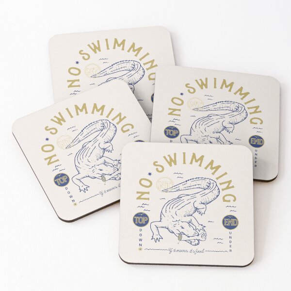 Item preview, No Swimming - If it moves, it's food - NT Top End Crocodile designed and sold by Corinne Alexa Jackson.