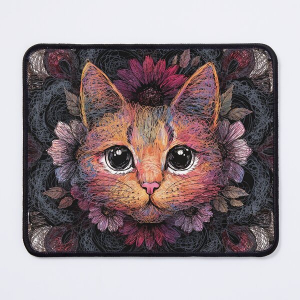 Item preview, Floral Mandala Art cat – Intricate Flower Mandala Design designed and sold by Anime9122.