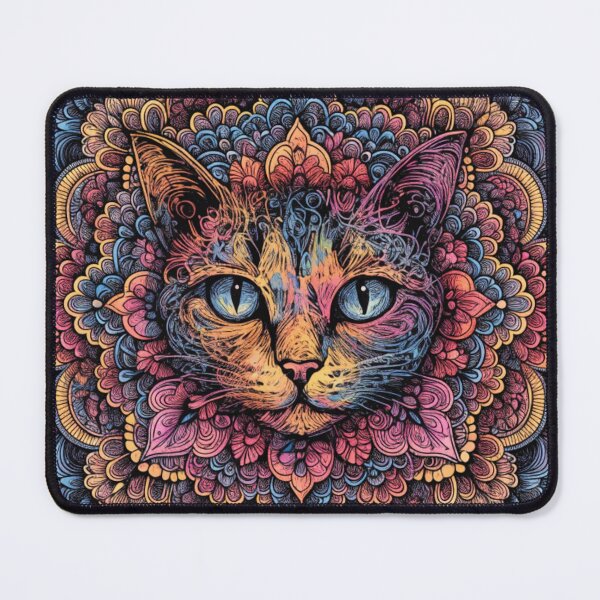 Item preview, Floral Mandala Art cat – Intricate Flower Mandala Design designed and sold by Anime9122.