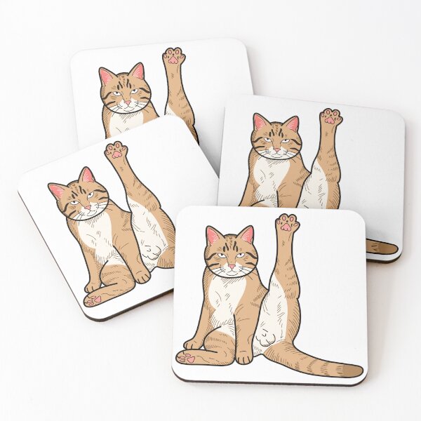 Item preview, Funny Cheeky Tabby Cat Licking Leg designed and sold by TheBO-tique.