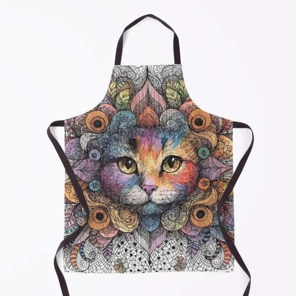 Item preview, Floral Mandala Art cat – Intricate Flower Mandala Design designed and sold by Anime9122.