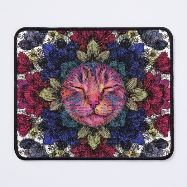Item preview, Floral Mandala Art cat – Intricate Flower Mandala Design designed and sold by Anime9122.