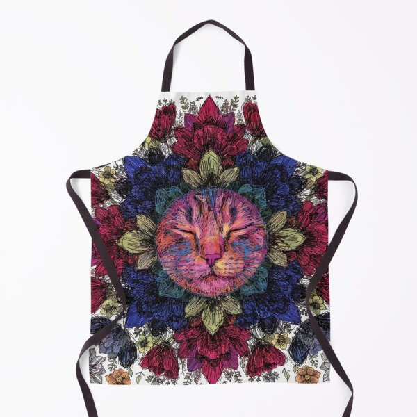 Item preview, Floral Mandala Art cat – Intricate Flower Mandala Design designed and sold by Anime9122.