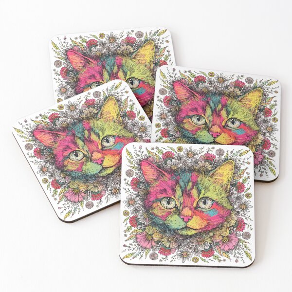 Item preview, Floral Mandala Art cat – Intricate Flower Mandala Design designed and sold by Anime9122.
