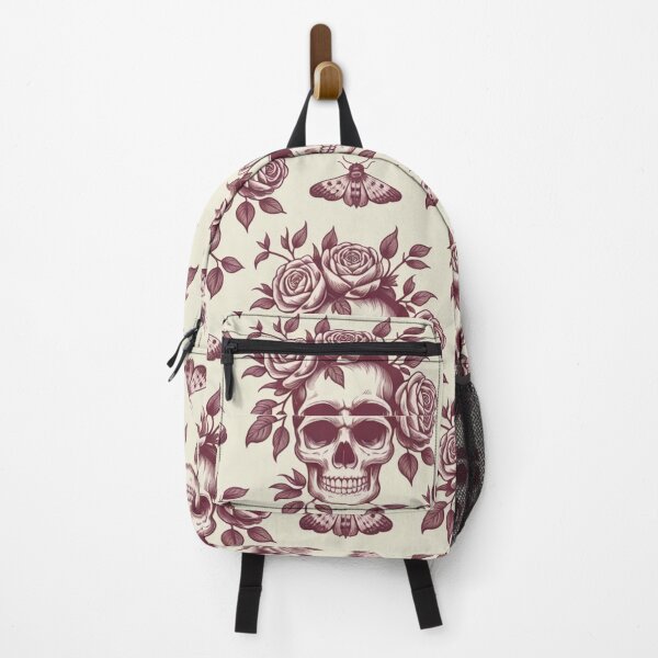 Item preview, Vintage Gothic Skull & Rose Pattern – Dark Floral Moth Tattoo Aesthetic Design designed and sold by SideEye Co.