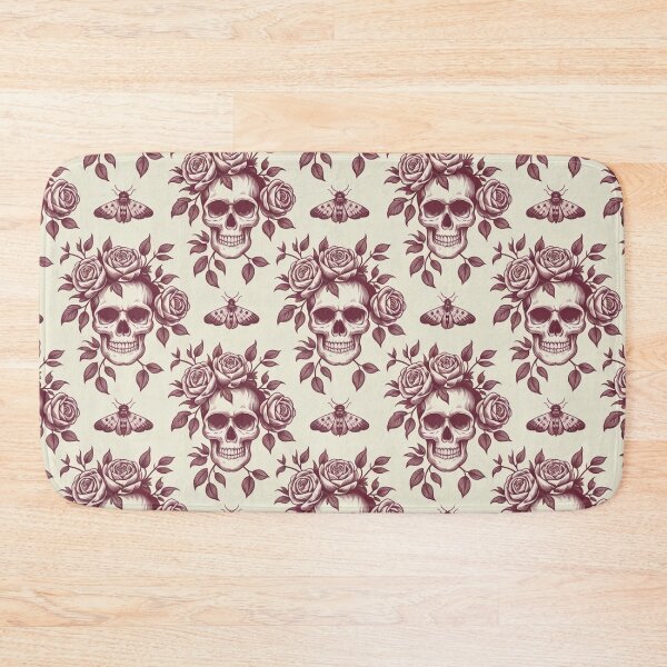 Item preview, Vintage Gothic Skull & Rose Pattern – Dark Floral Moth Tattoo Aesthetic Design designed and sold by SideEye Co.