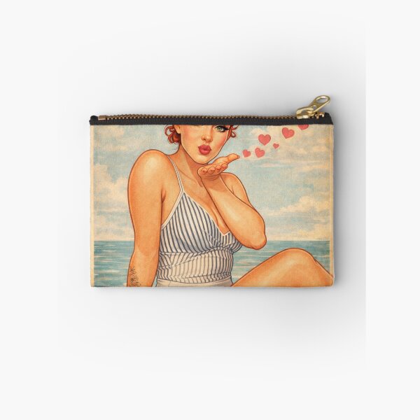 Item preview, Vintage Pin-Up Beach Kiss designed and sold by Hues of Bliss.