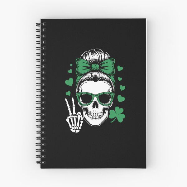 Item preview, St Patricks Day Skull Messy Bun Saint Pattys Paddys designed and sold by Dressed For  Duty.