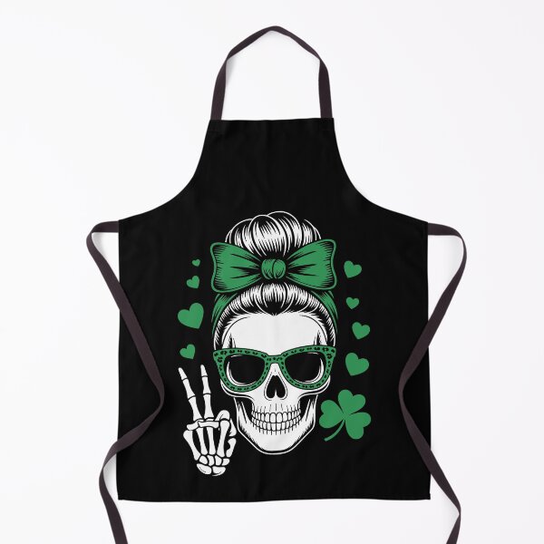 Item preview, St Patricks Day Skull Messy Bun Saint Pattys Paddys designed and sold by Dressed For  Duty.