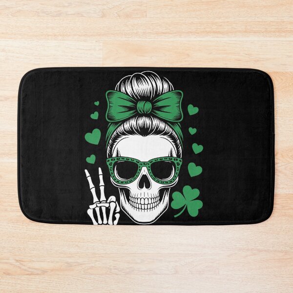 Item preview, St Patricks Day Skull Messy Bun Saint Pattys Paddys designed and sold by Dressed For  Duty.