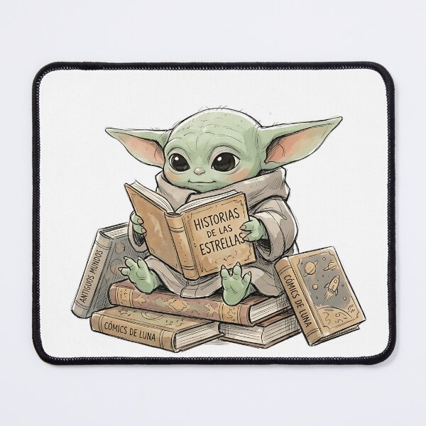 Item preview, BABY YODA READING RETRO BOOKS designed and sold by LIS AND MELIVERSO.
