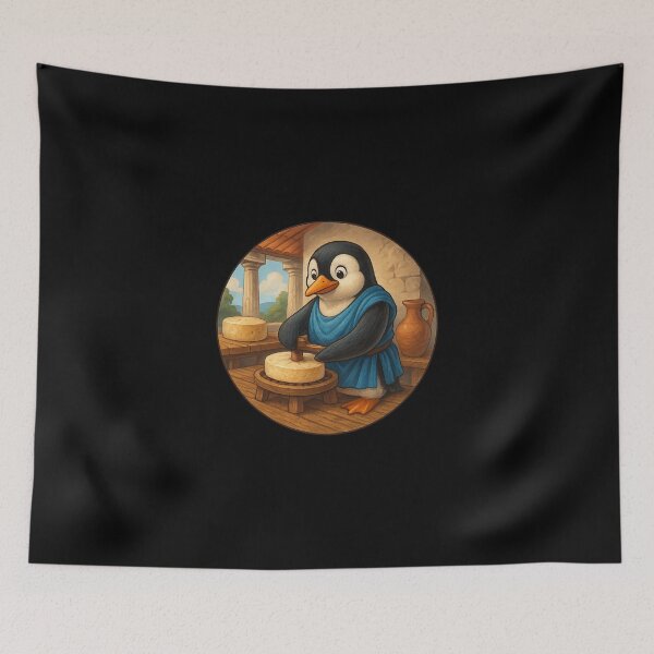 Item preview, Ancient Greek Miller Penguin designed and sold by Fort Galaxy.
