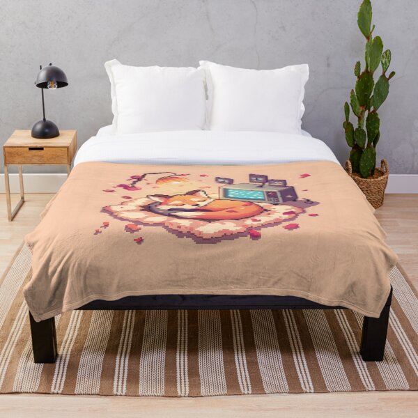 Item preview, Cozy Pixel Fox Gamer Nap designed and sold by ThePixelArchive.