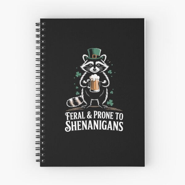 Item preview, Feral and Prone to Shenanigans Raccoon St Patrick's Day designed and sold by Dressed For  Duty.