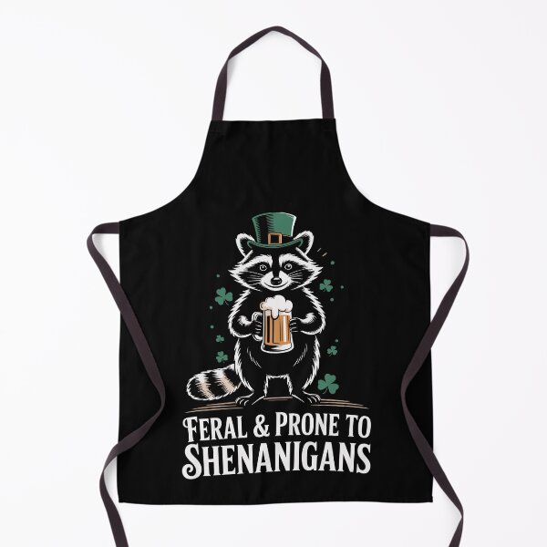Item preview, Feral and Prone to Shenanigans Raccoon St Patrick's Day designed and sold by Dressed For  Duty.