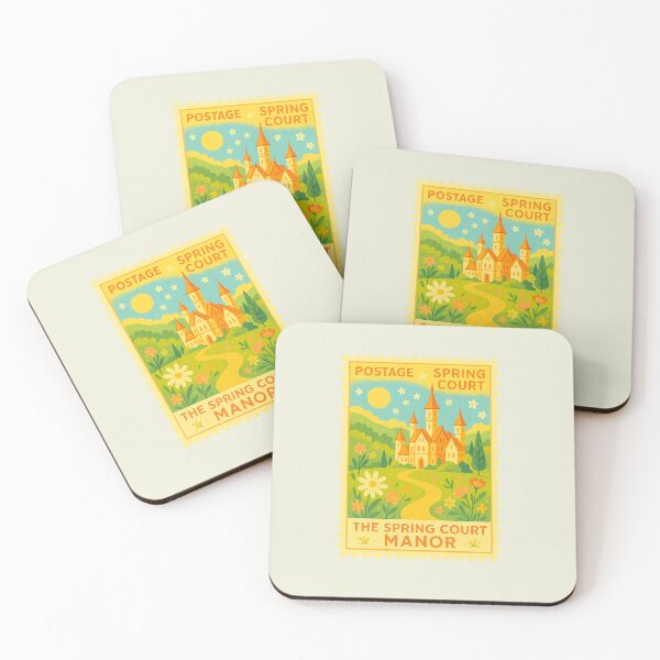 Item preview, Spring Court Manor | ACOTAR Postage Stamp Art designed and sold by biblio_phile.