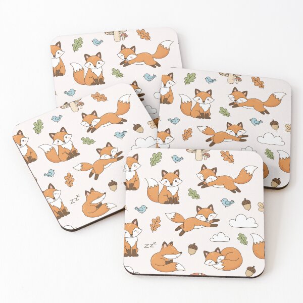 Item preview, Cute Fox Seamless Pattern designed and sold by naragon4289.