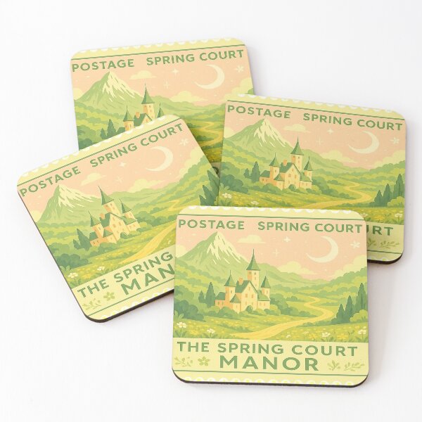 Item preview, Spring Court Manor | ACOTAR Postage Stamp Art designed and sold by biblio_phile.