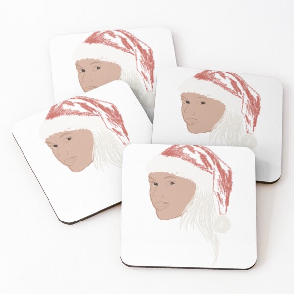 Item preview, Mujer festiva de cabello blanco con gorro de Papá Noel designed and sold by OinLaos.