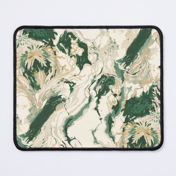 Item preview, Cream Emerald Forest Green Marble Pattern designed and sold by burbankdesigns.
