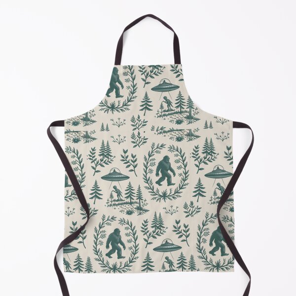 Item preview, Bigfoot & UFO Forest Pattern – Cryptid Alien Aesthetic Vintage Nature Design designed and sold by SideEye Co.