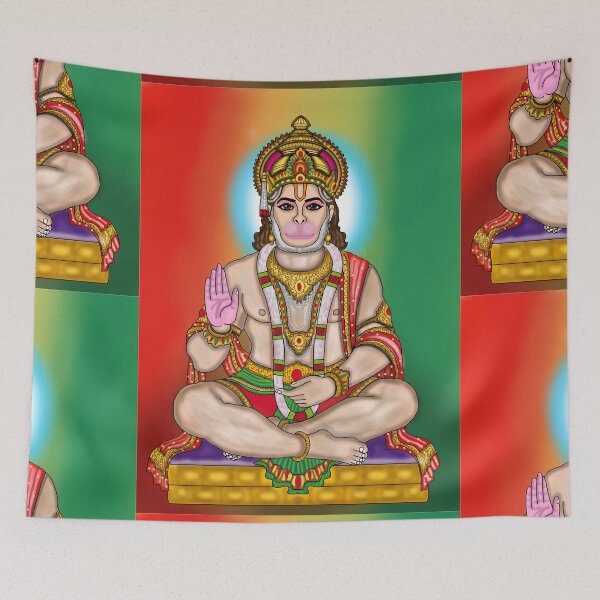 Item preview, Bajrangbali Divine Design – Spiritual Hanuman Art Illustration designed and sold by Harshit_Digital_Arts.