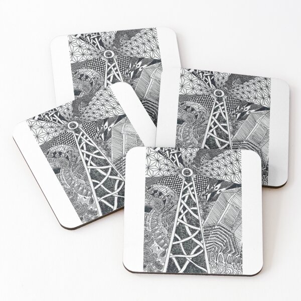 Item preview, Detailed Geometric Tower Architecture Zentangle designed and sold by OinLaos.