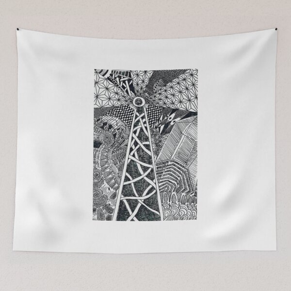 Item preview, Detailed Geometric Tower Architecture Zentangle designed and sold by OinLaos.