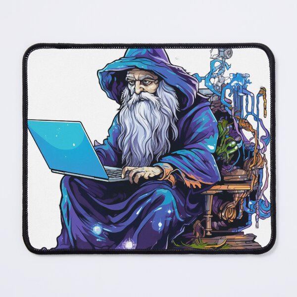 Item preview, Wizard with a Computer designed and sold by Sunset Deck Studio.