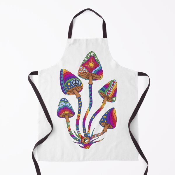 Item preview, Psychedelic 5 Mushrooms Art White– Retro Hippie Rainbow Groovy Peace Design designed and sold by Kellie Espie Art.