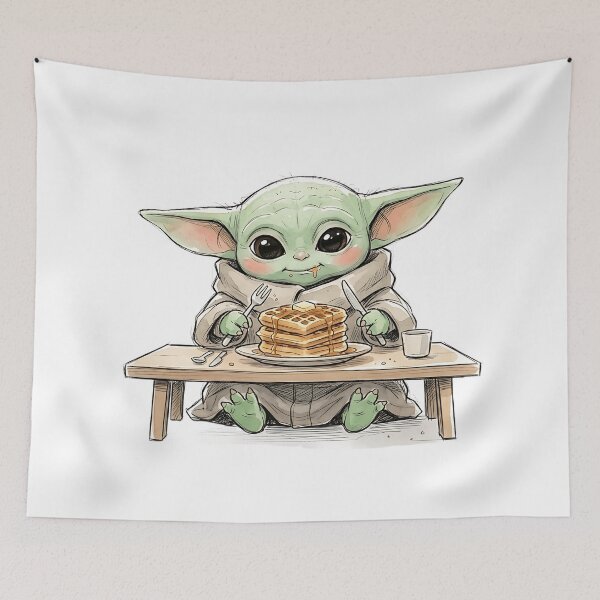 Item preview, BABY YODA EATING WAFFLES designed and sold by LIS AND MELIVERSO.