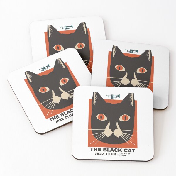 Item preview, Retro Black Cat Jazz Club — Vintage Style Mid-Century Modern Music designed and sold by Colorful-Garden.