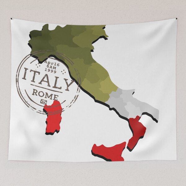Item preview, Vintage Italy Map Travel Stamp designed and sold by artsdylan.