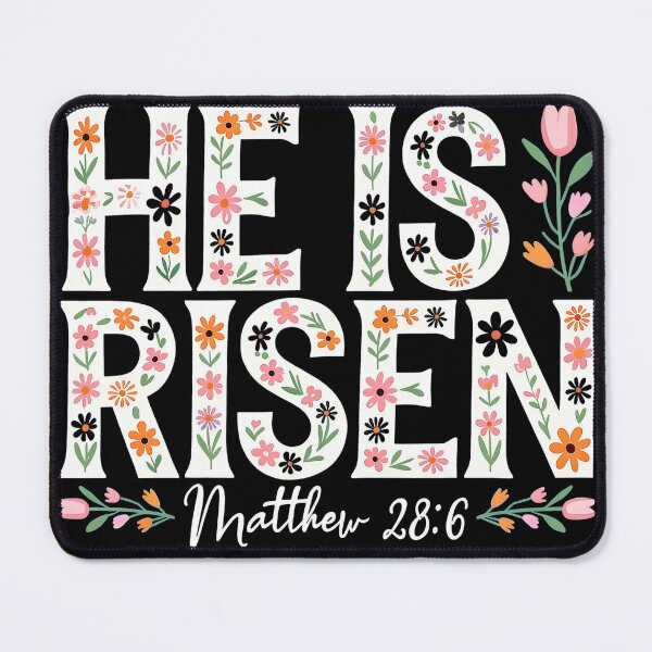 Item preview, He Is Risen T-Shirt with Floral Painting Fill | Christian Easter Tee | Matthew 28:6 Resurrection Apparel designed and sold by Dmo3HarkoArt.