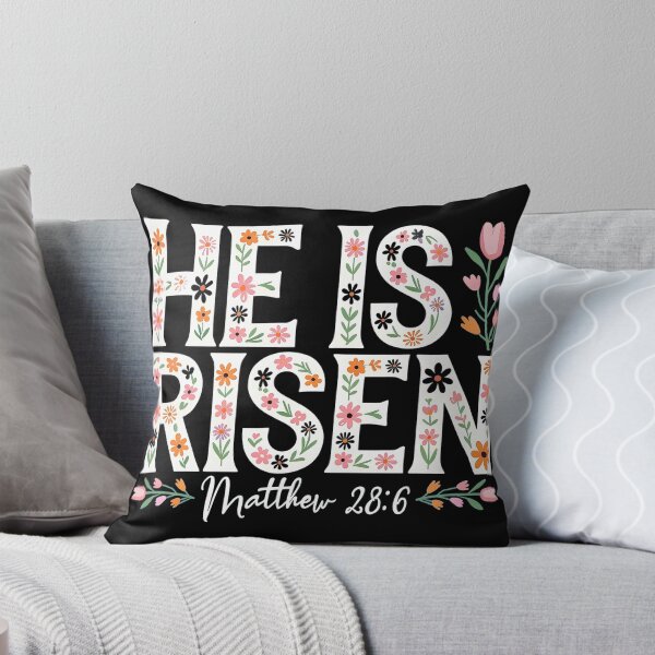 Item preview, He Is Risen T-Shirt with Floral Painting Fill | Christian Easter Tee | Matthew 28:6 Resurrection Apparel designed and sold by Dmo3HarkoArt.