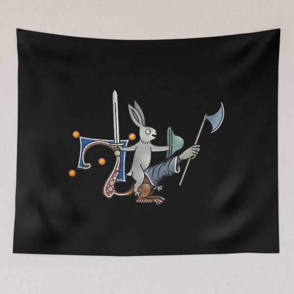 Item preview, Medieval Marginalia Rabbit Riding Manicule designed and sold by ojmquedcfkx12.