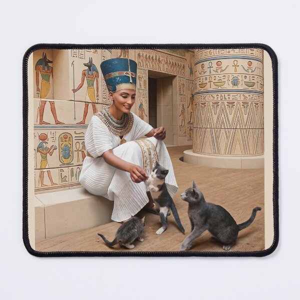 Item preview, Nefertiti & Cats – Powerful Ancient Egyptian Queen with Bastet Energy designed and sold by TuyaArts.