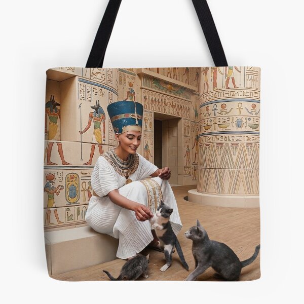 Item preview, Nefertiti & Cats – Powerful Ancient Egyptian Queen with Bastet Energy designed and sold by TuyaArts.