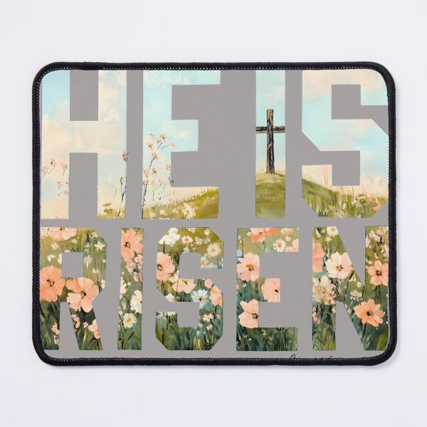 Item preview, He Is Risen T-Shirt with Floral Painting Fill | Christian Easter Tee | Matthew 28:6 Resurrection Apparel designed and sold by Dmo3HarkoArt.