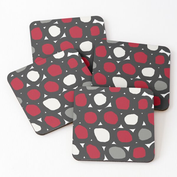 Item preview, Iconic Retro Geometric Pattern in Charcoal, Red, Off White and Grey designed and sold by Deutschic.