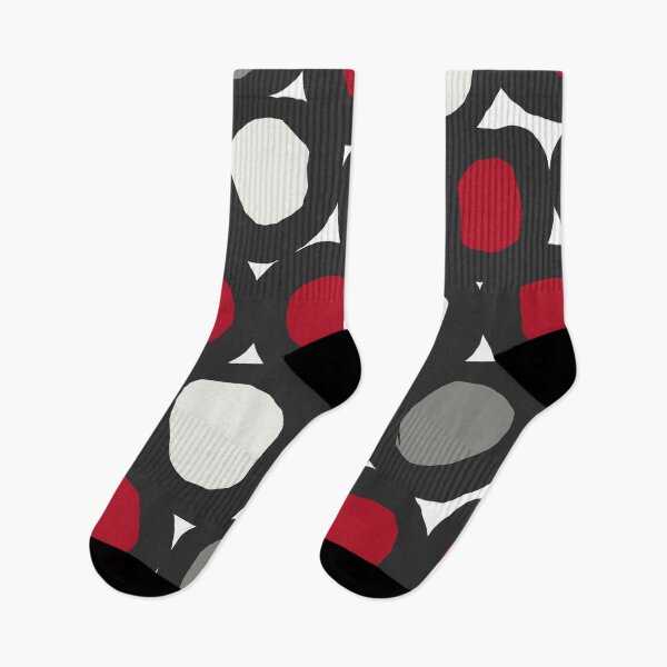 Item preview, Iconic Retro Geometric Pattern in Charcoal, Red, Off White and Grey designed and sold by Deutschic.