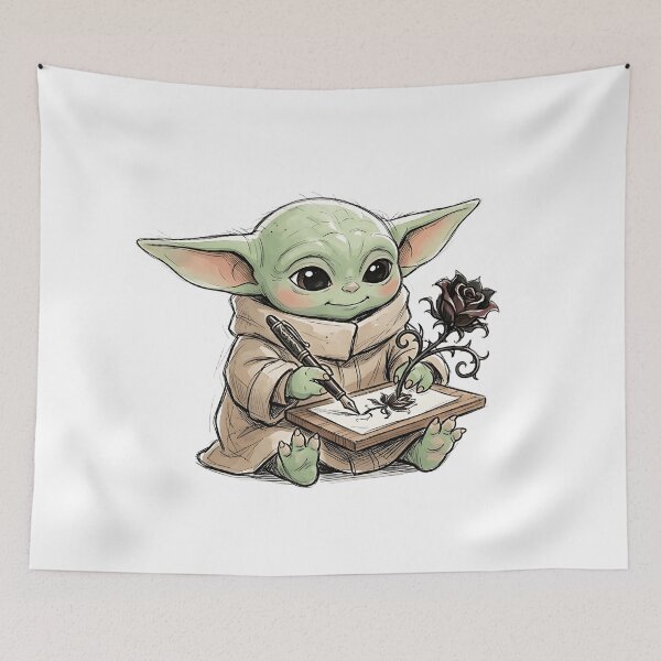 Item preview, BABY YODA DRAWING GOTHIC FLOWER designed and sold by LIS AND MELIVERSO.