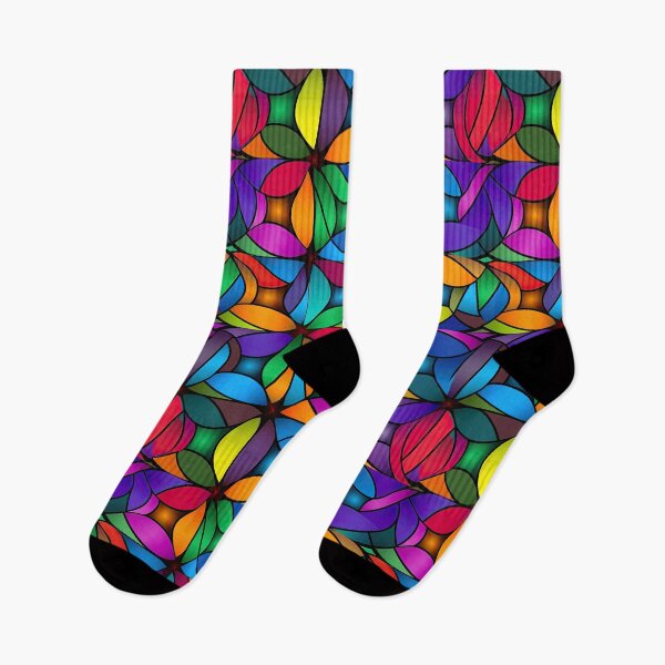 Item preview, Rainbow Stained Glass Floral Pattern | Colorful Geometric Petal Abstract Design designed and sold by CraftedHome.